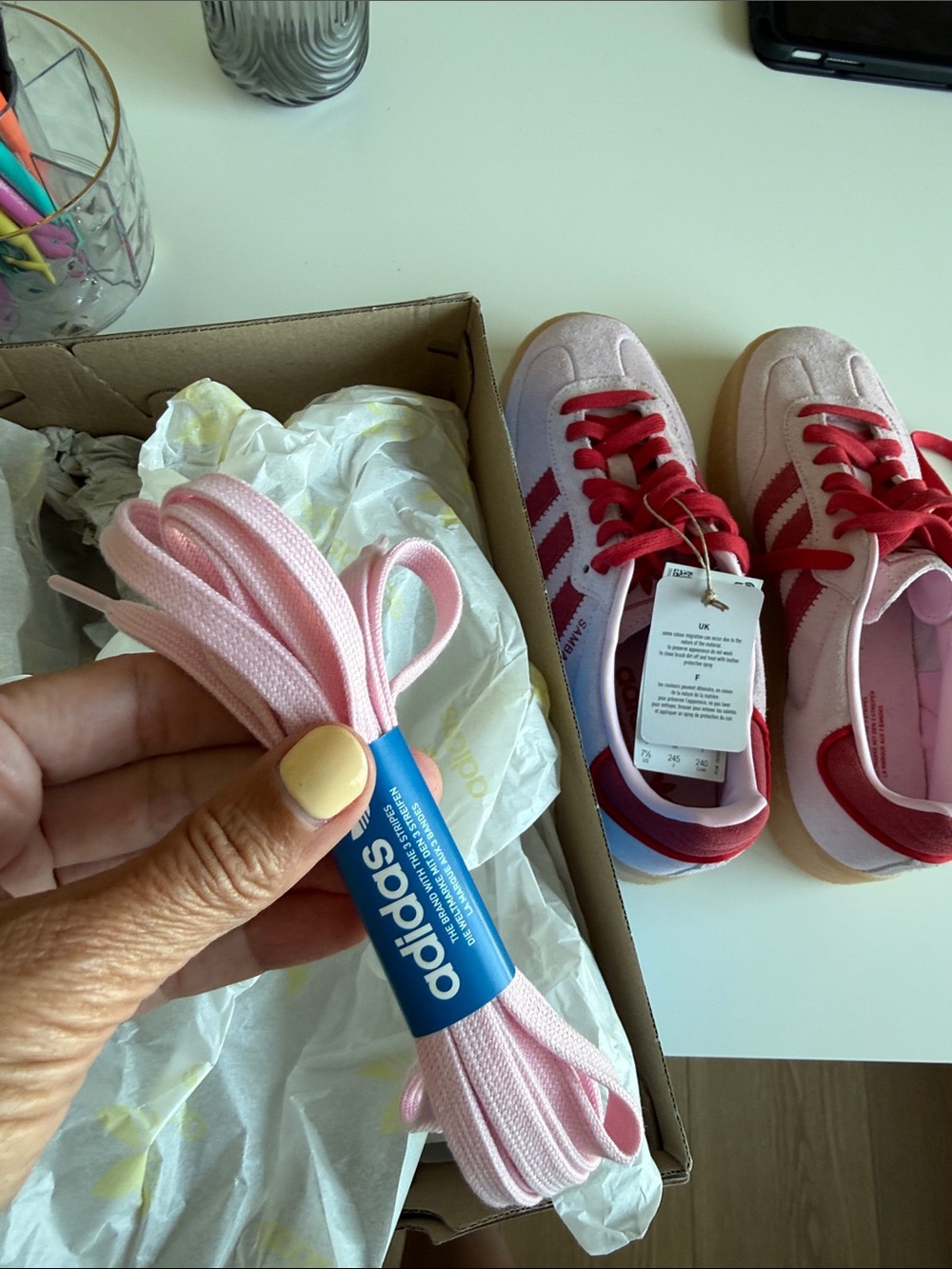 adidas Women's Pink and Red Suede Sneakers - Samba - Picture 8 of 8